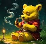 AI Art Generator: Winnie the pooh smoking weed