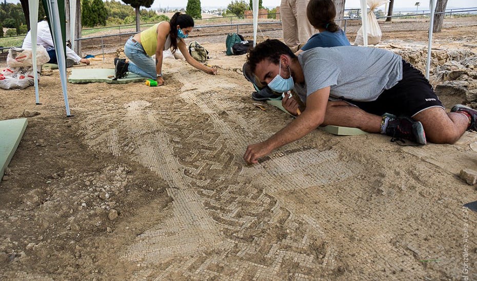 Localizan tres nuevos mosaicos en las últimas excavaciones arqueológicas en  la Casa del Patio Rodio de Itálica - Portavoz del Gobierno Andaluz