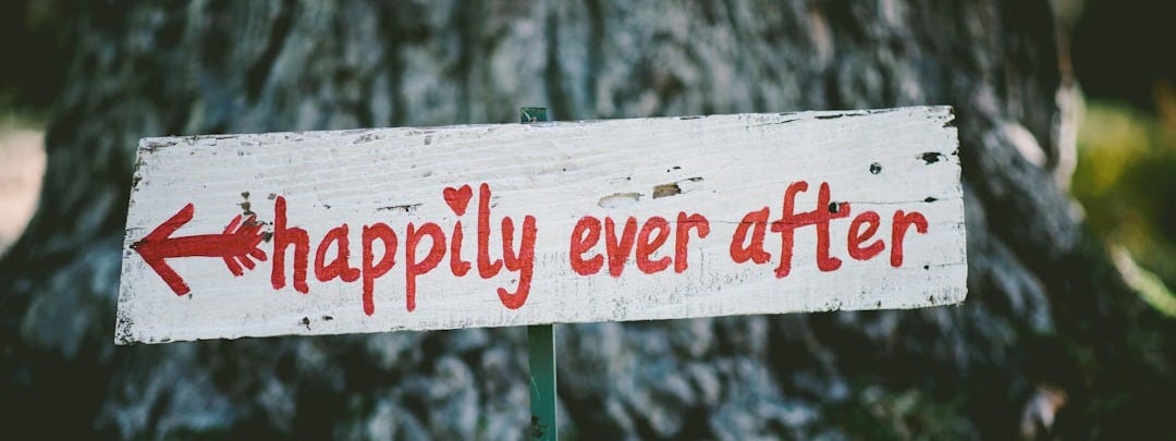gray and red happily ever after wooden signage gray and red happily ever after wooden signage