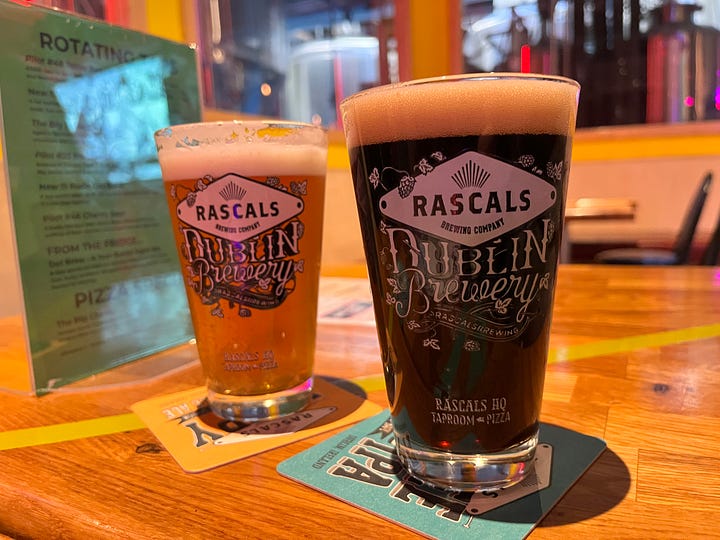 The brewery, some pints, a live Beer Ladies Podcast event, and the bar at Rascals