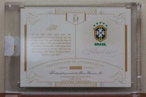 PELE  2016 PANINI FLAWLESS  AUTO AUTOGRAPH /10  BRAZIL - Picture 2 of 2