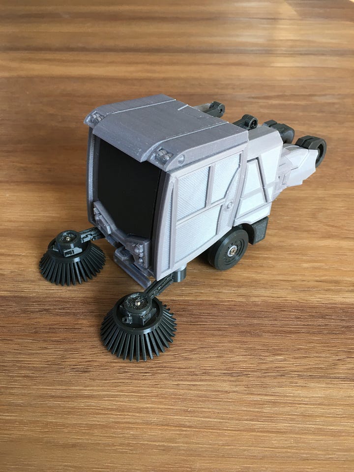 The street sweeper bot in its incomplete state.