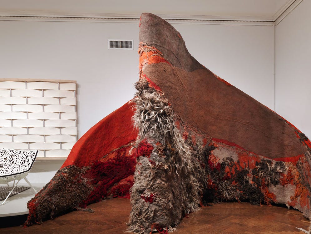 Claudy Jongstra, Inner Moods installation, felted and hand-dyed wools from Drenthe Heath sheep, 2009, Cooper-Hewitt