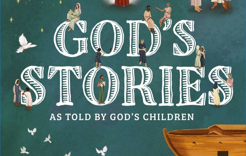 Excerpt of book cover with words “God’s Stories”