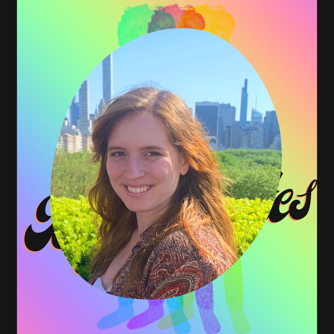 Photo of Rebecca slaman superimposed over The Dylantantes logo