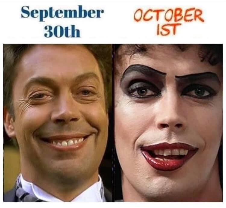 May be an image of 2 people and text that says 'September 30th OCTOBER IST'