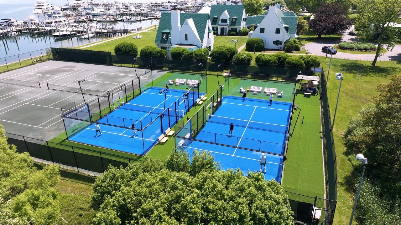 Two outdoor padel courts at Privé Padel in Montauk, NY