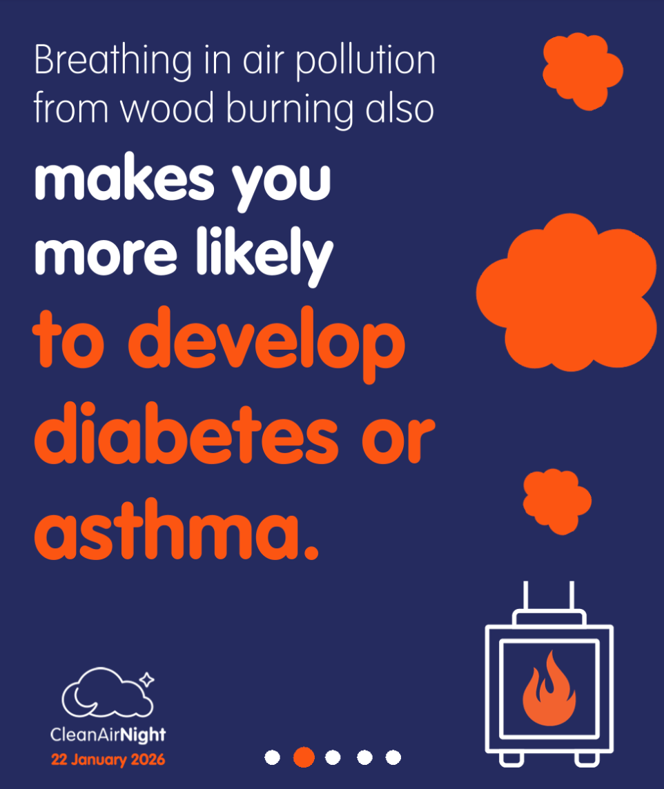 Poster about wood burning and health impacts