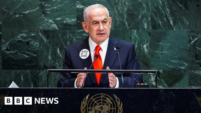 Netanyahu attacks Palestinian recognition as dozens walk out of UN speech...  : r/worldnews