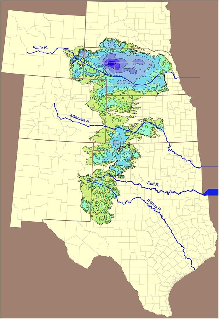 The Ogallala Aquifer, which has been mined so much that scientists now worry it will run dry
Wikimedia The Ogallala Aquifer, which has been mined so much that scientists now worry it will run dry
Wikimedia