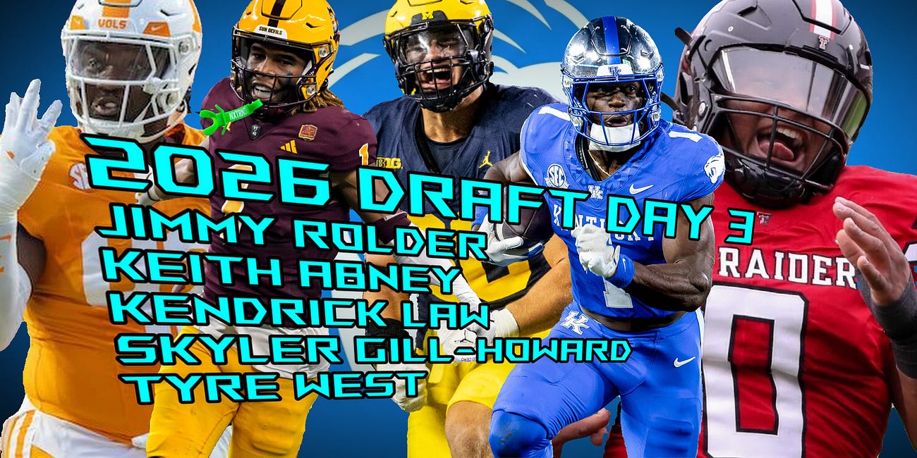 Lions 2026 Draft Day 3: Jimmy Rolder, Keith Abney, Kendrick Law, Skyler Gill-Howard, Tyre West