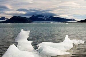 Remaining of a glacier iceberg in Svalbard, Norway