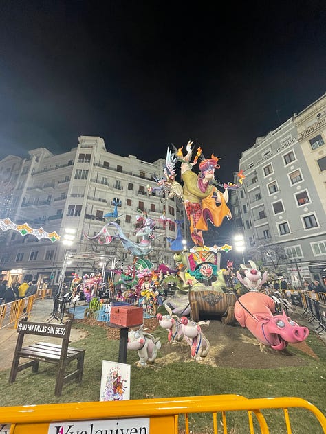 Various sculptures for the Fallas festival