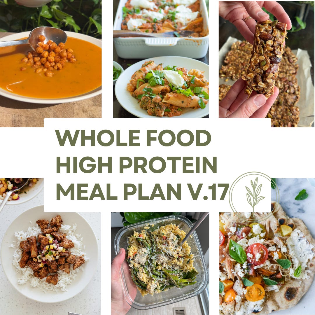 a whole food + high protein meal plan v17