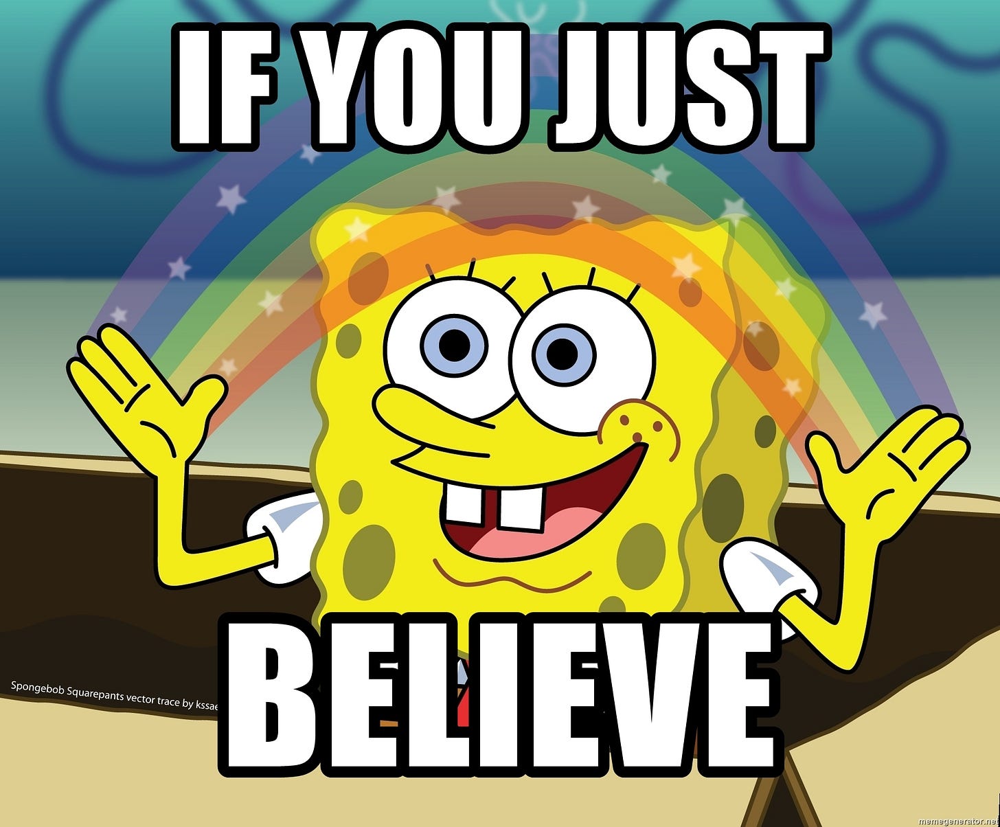 spongebob rainbow - If you just  BELIEVE