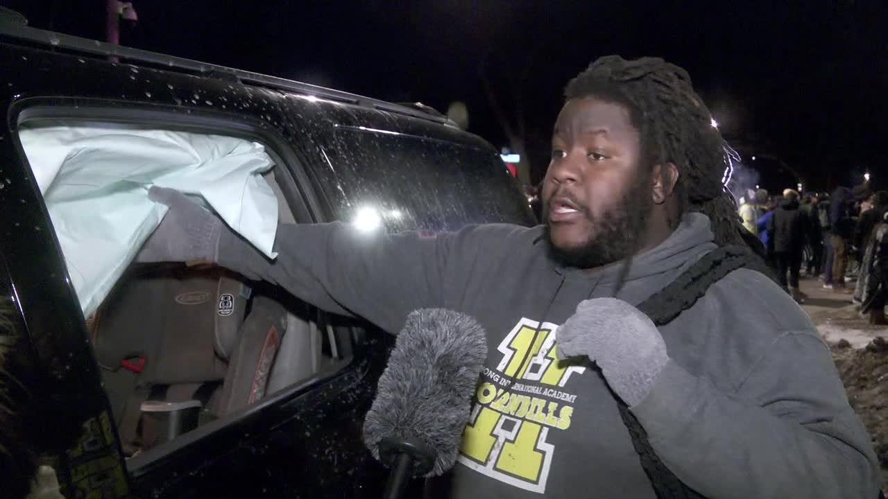 A family was caught in clashes between protesters and law enforcement  during protests in north Minneapolis, leading to three of their six children,  including a 6-month-old baby, being hospitalized.