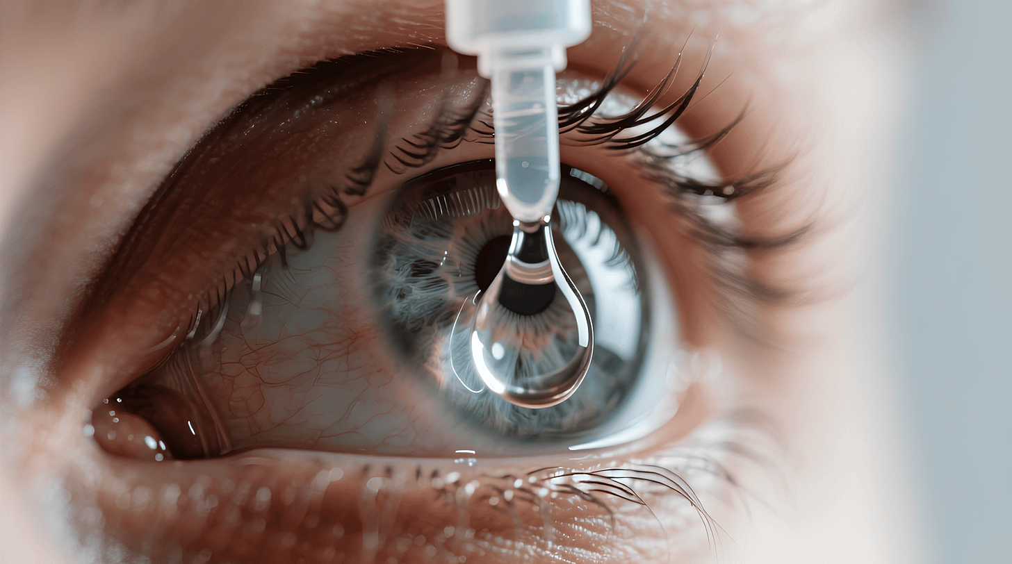 Eye drop being instilled into the eye