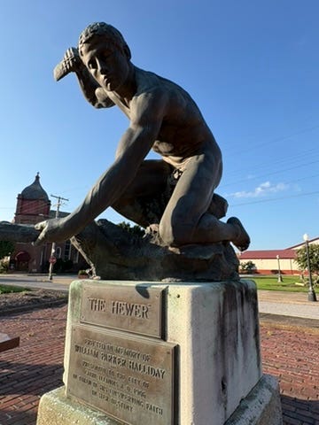 Bronze casting of "The Hewer" in Cairo, IL