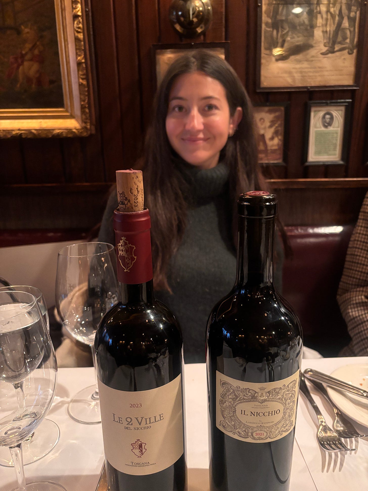 Sophia Antinori at lunch discussing Tenuta del Nicchio wines Sophia Antinori at lunch discussing Tenuta del Nicchio wines