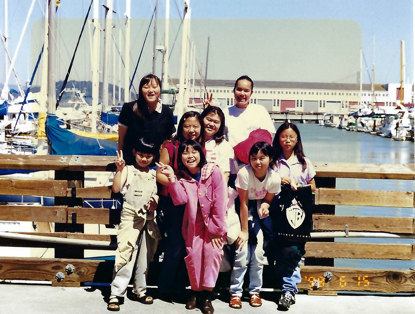A group photo with my cousins at Pier 39 in San Francisco.