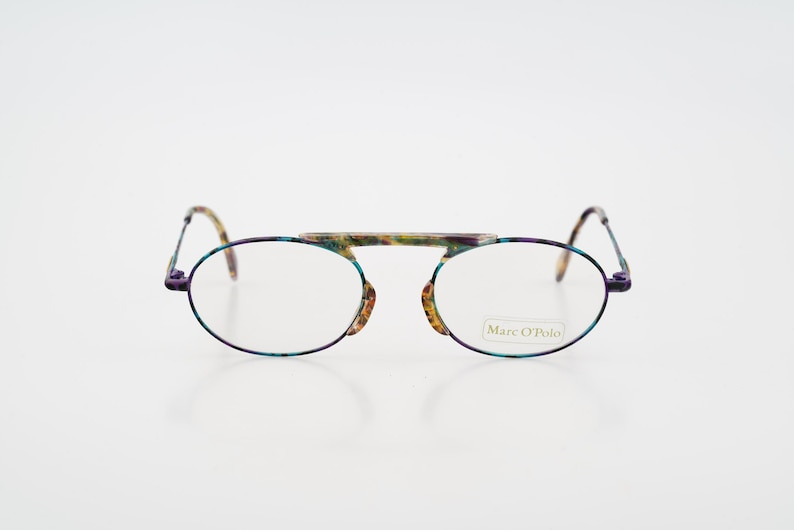 Marc O'Polo by Metzler 3316 744, Vintage 90s colorful top bridge oval eyeglasses frames mens & womens NOS image 1