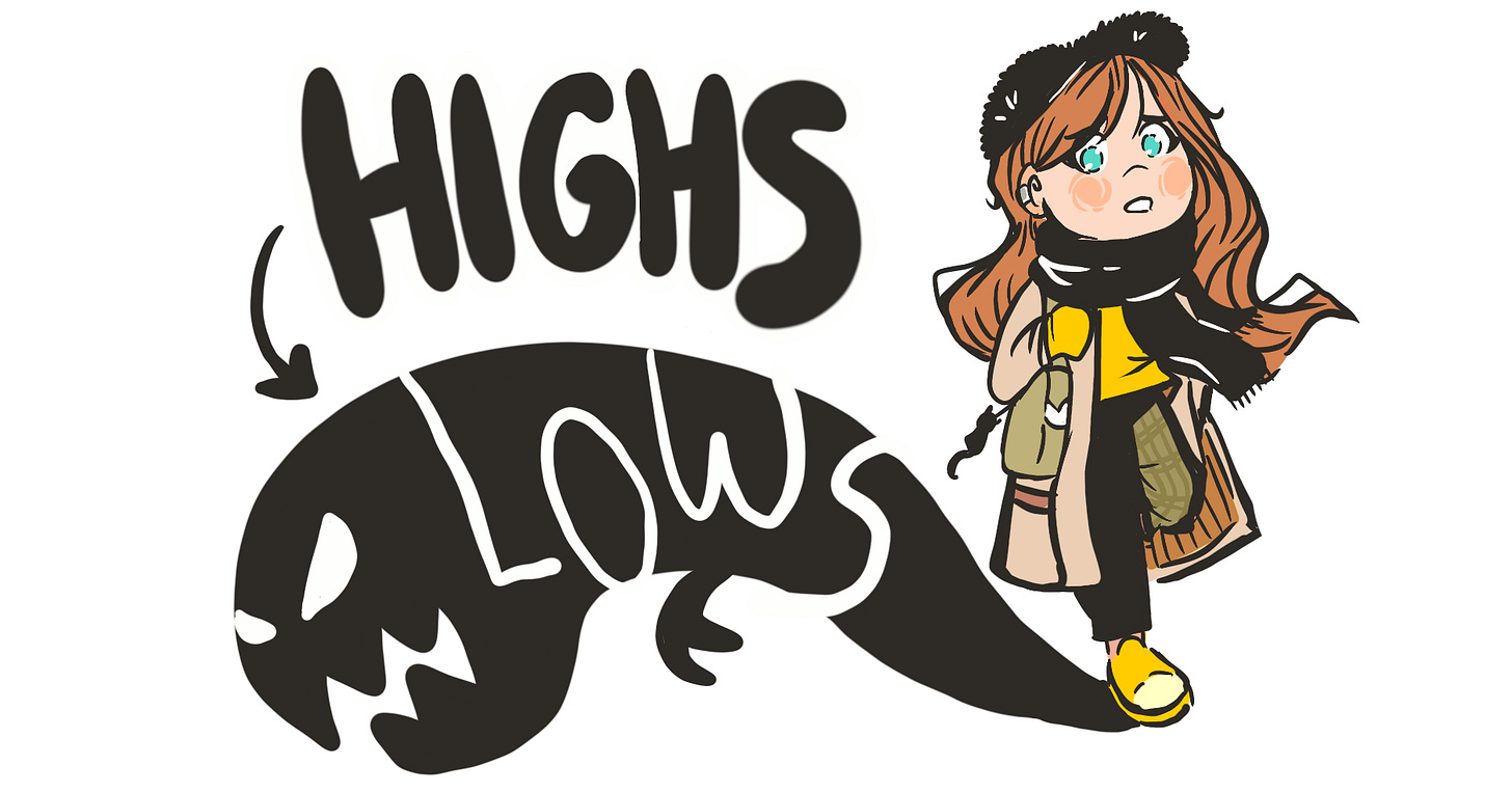 Preview image of a chibi Brigitta in winter clothes surround by text that says "Highs to Lows" Preview image of a chibi Brigitta in winter clothes surround by text that says "Highs to Lows"