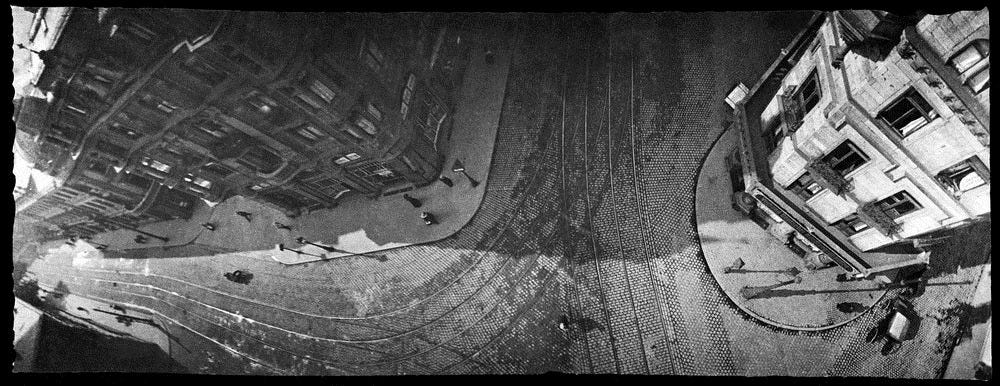 Aerial photograph of Frankfurt, made by one of Neubronner’s pigeons