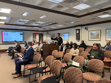 Worcester Township resident Jim Mollick speaks during public comment at a Montgomery County Board of Elections meeting on March 21, 2024 in Norristown. (Rachel Ravina - MediaNews Group)