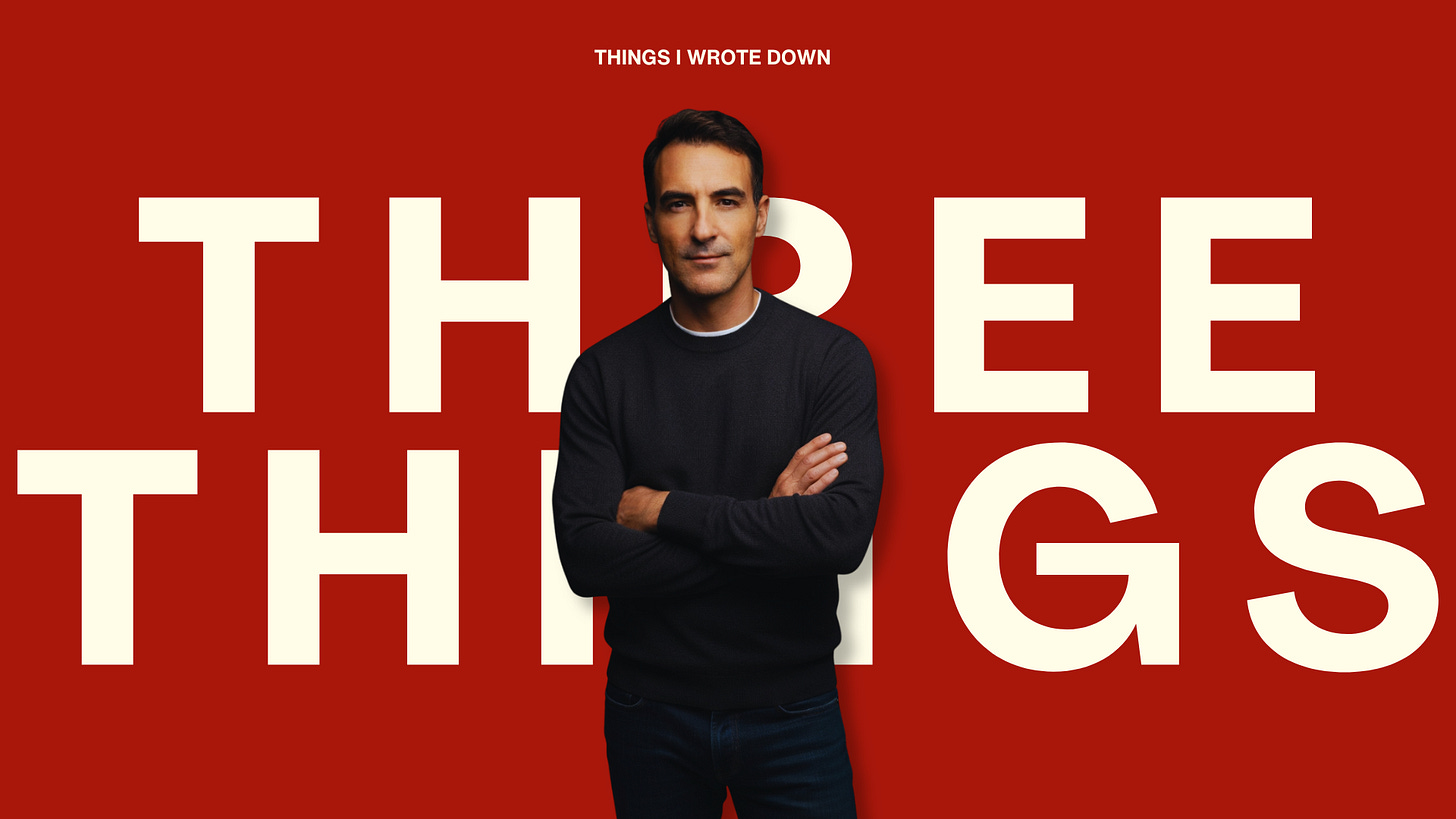 Andrew Kooman, author and playwright, 3 Things weekly link round up feature on his Substack Things I Wrote Down Andrew Kooman, author and playwright, 3 Things weekly link round up feature on his Substack Things I Wrote Down