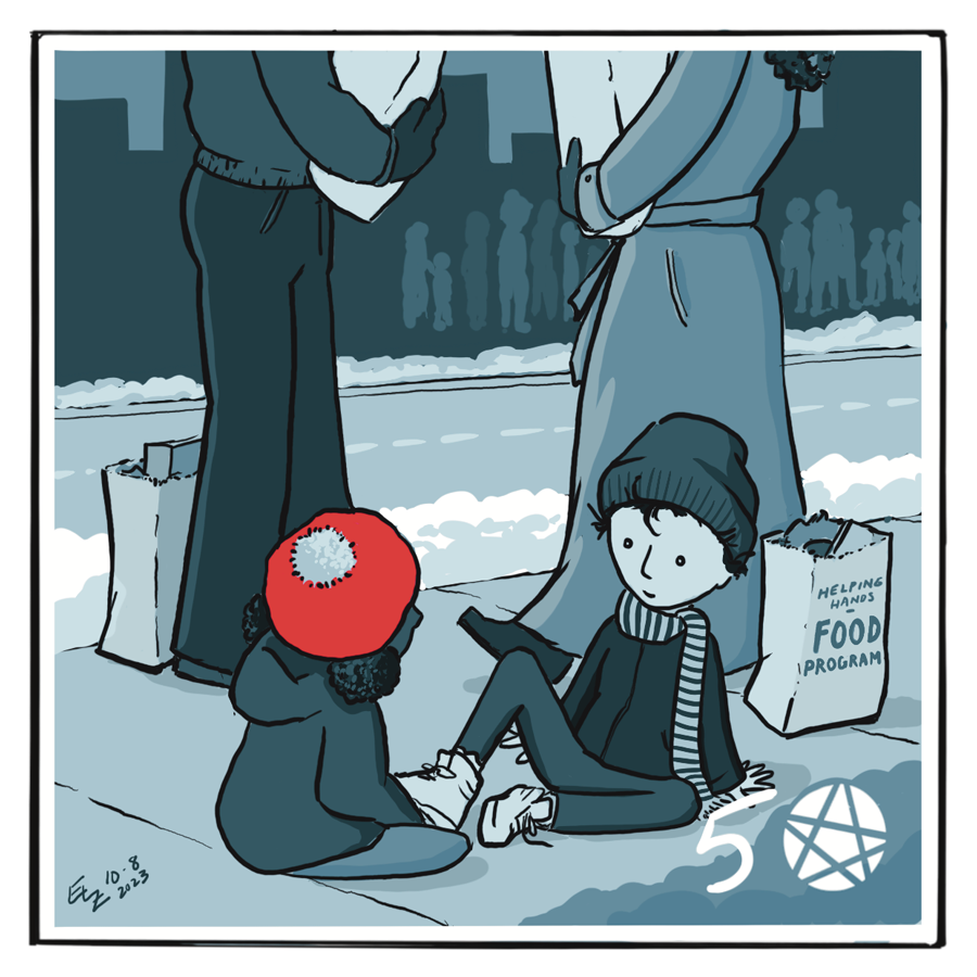 Inktober 08 - Five of Pentacles