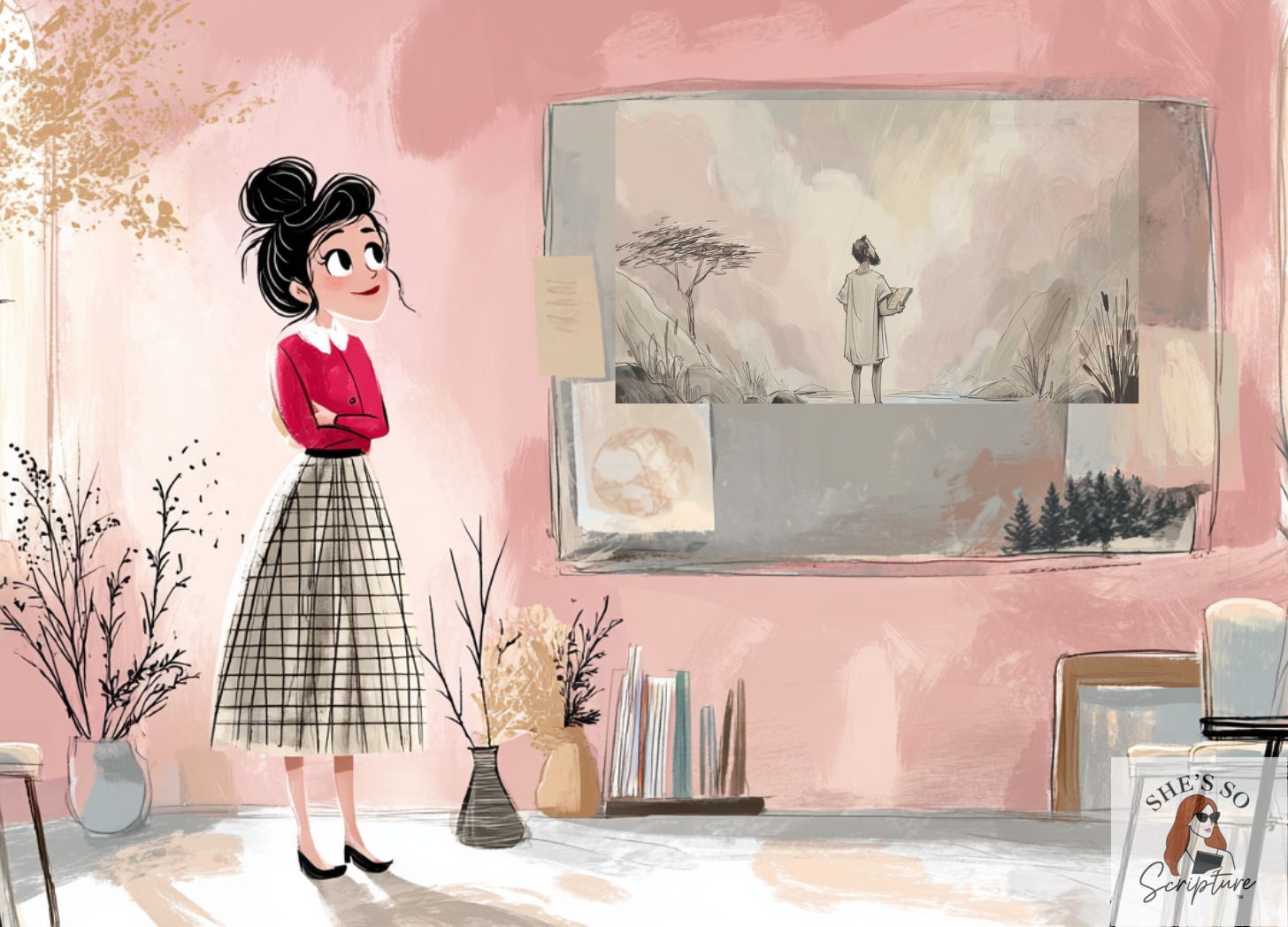 llustration of Joshua holding a scroll beside the Jordan River at sunrise, representing God’s command in Joshua 1:8 to meditate on His instruction day and night.