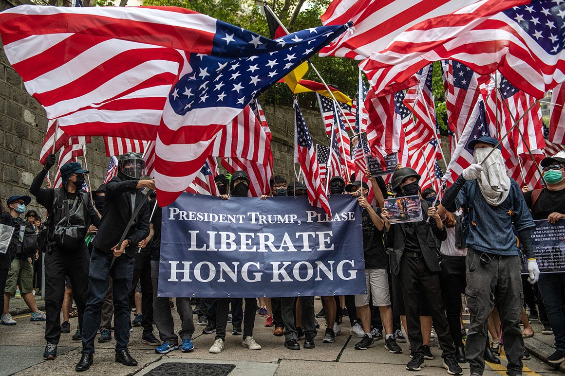 Chinese state media denounces Hong Kong protesters seeking U.S. support -  POLITICO