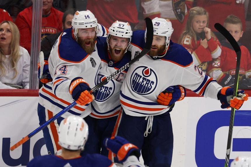 Connor McDavid Mattias Ekholm Leon Draisaitl Edmonton Oilers Connor McDavid Mattias Ekholm Leon Draisaitl Edmonton Oilers