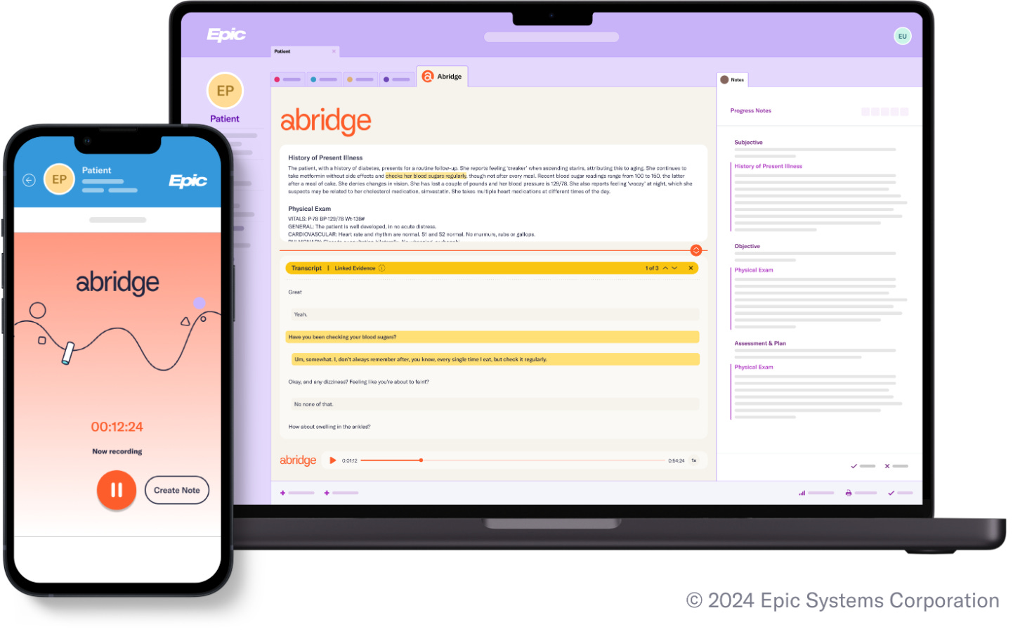 “Abridge ambient scribe tool embedded in Epic interface, auto-generating clinical notes.”