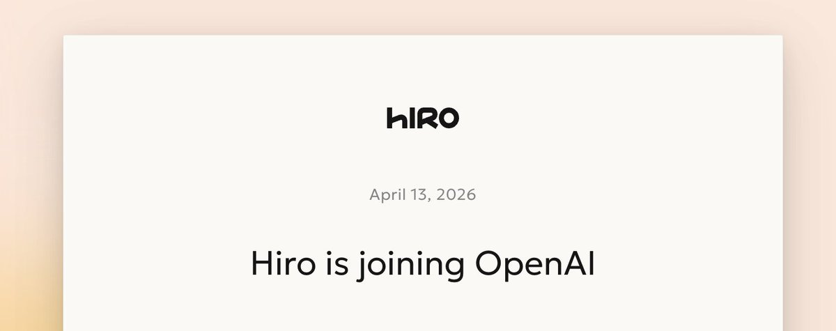 OpenAI acquired Hiro Finance, a startup dedicated to building an "AI personal CFO." The move appears to be a strategic acqui-hire, bringing Hiro's team and financial AI expertise in-house to build out OpenAI acquired Hiro Finance, a startup dedicated to building an "AI personal CFO." The move appears to be a strategic acqui-hire, bringing Hiro's team and financial AI expertise in-house to build out