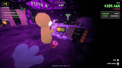a screenshot of a video game with a step button in the middle a screenshot of a video game with a step button in the middle