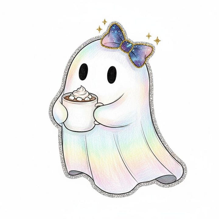 Ghost coffee with marshmallows