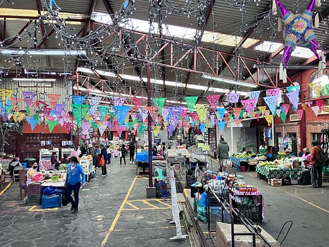 Markets with food, clothes, arts, and crafts from San Miguel de Allende Mexico