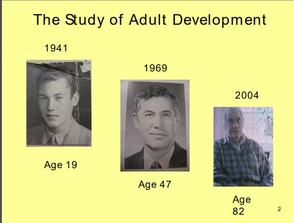 La investigación sobre el  'Desarrollo Adulto', monitoreaba cada cinco años la población en estudio para observar los cambios.