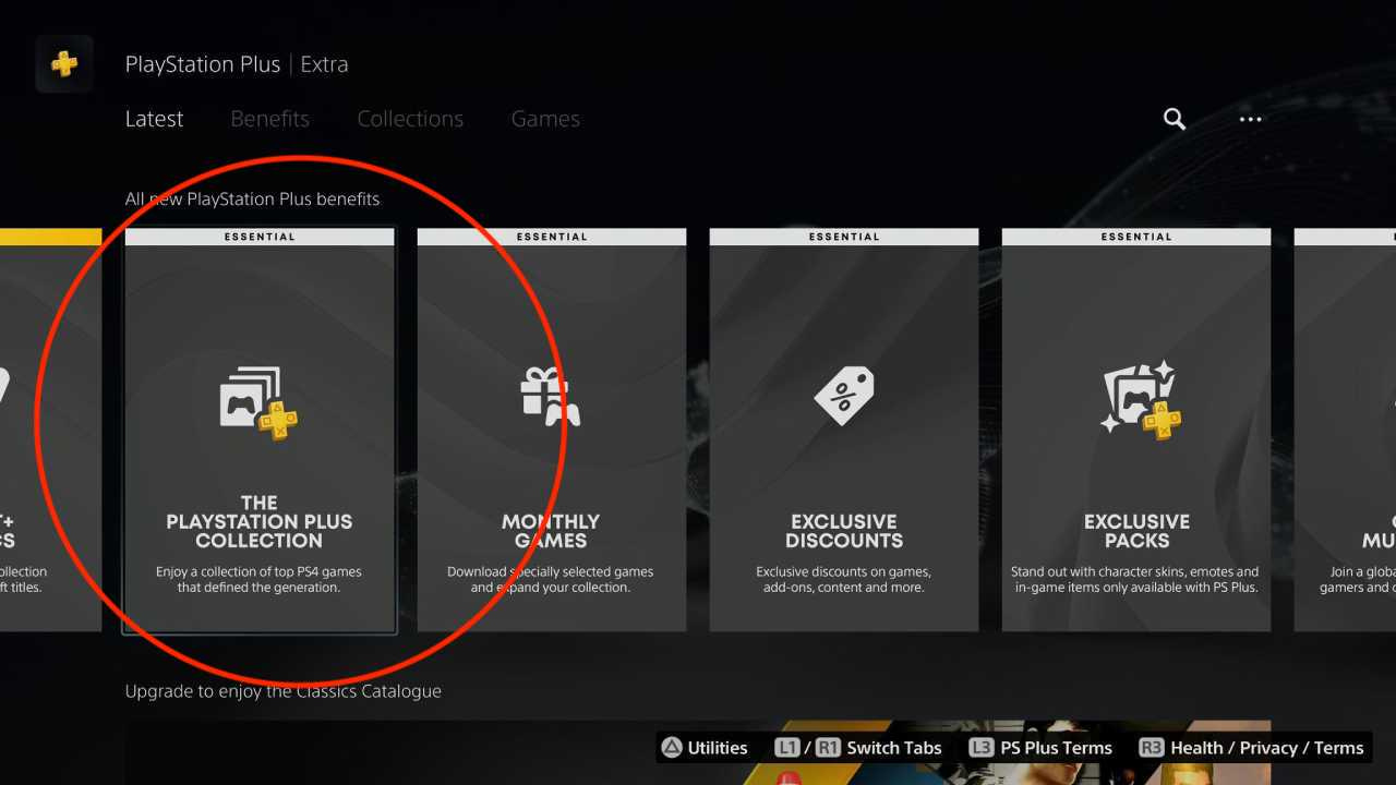 PS Plus Collection tile