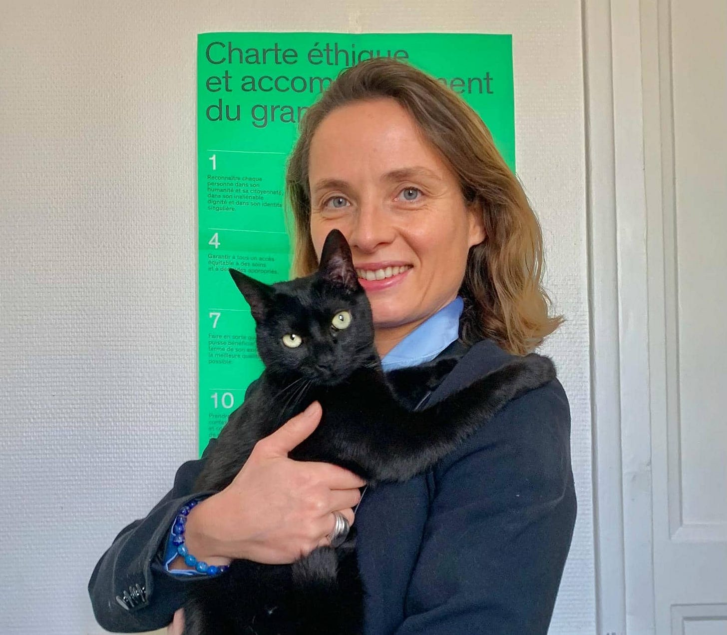 Solenne Brugere et son chat