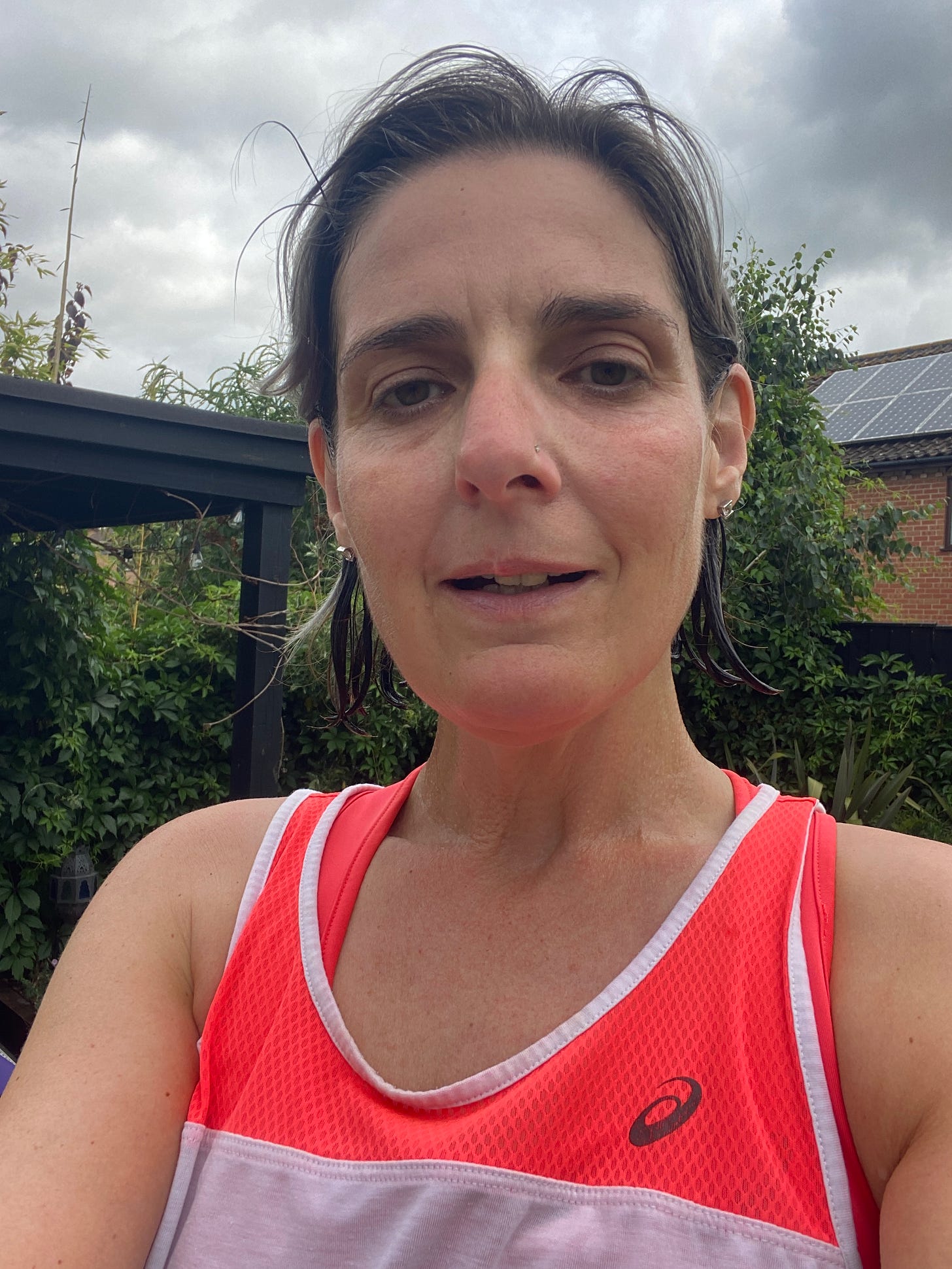 female after running