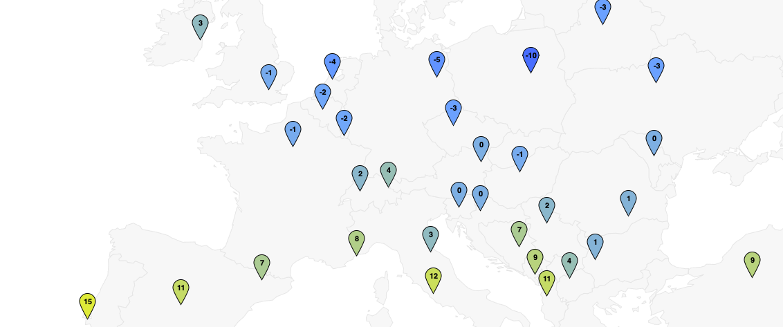 Mapping Data Weather Weather Data for Multiple Locations At Once