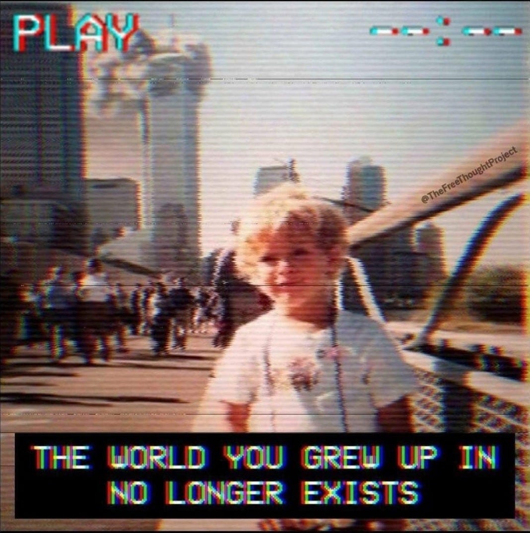 THE WORLD YOU GREW UP IN NO LONGER EXISTS I