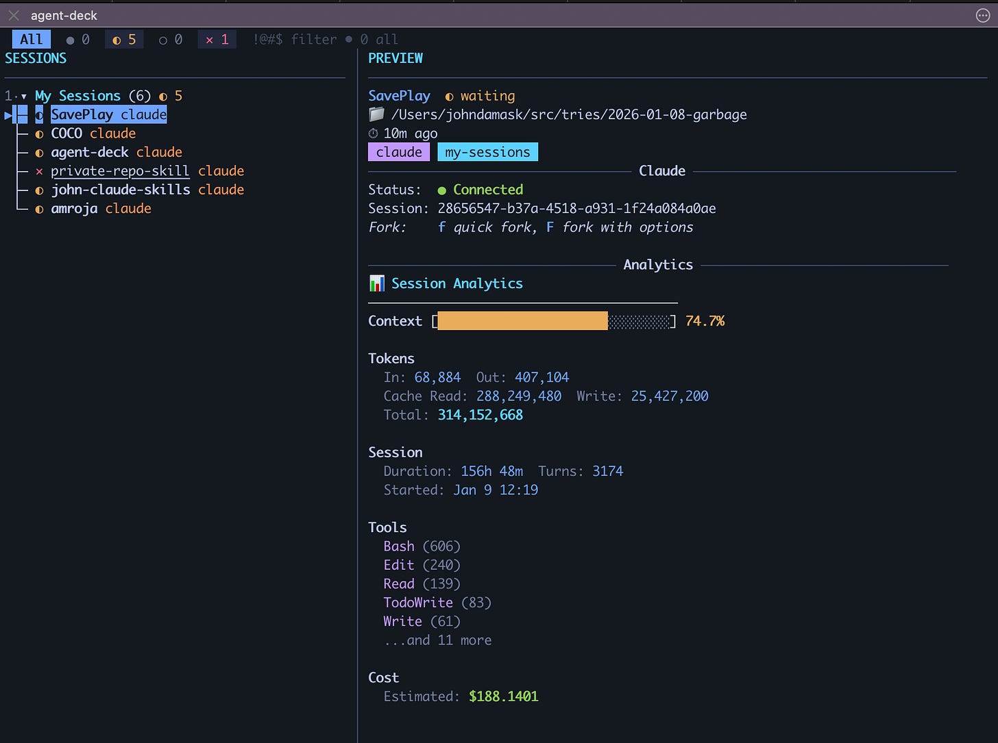 Screenshot of the app Agent Deck