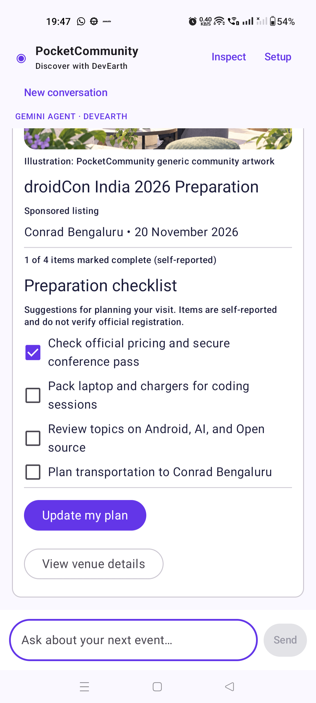 PocketCommunity retaining a completed checklist item after a Gemini follow-up PocketCommunity retaining a completed checklist item after a Gemini follow-up