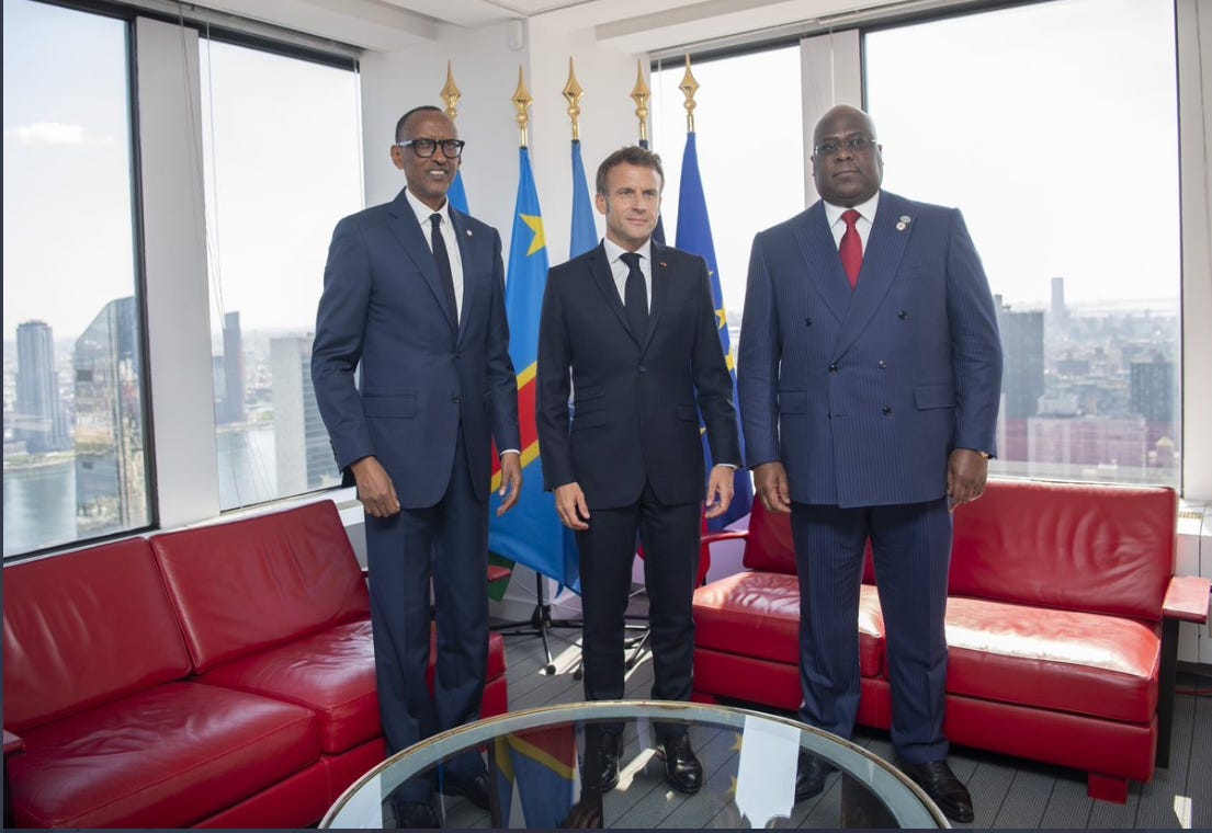 Kagame, Tshisekedi met with Macron to discuss solutions to the security situation in eastern DRC Kagame, Tshisekedi met with Macron to discuss solutions to the security situation in eastern DRC