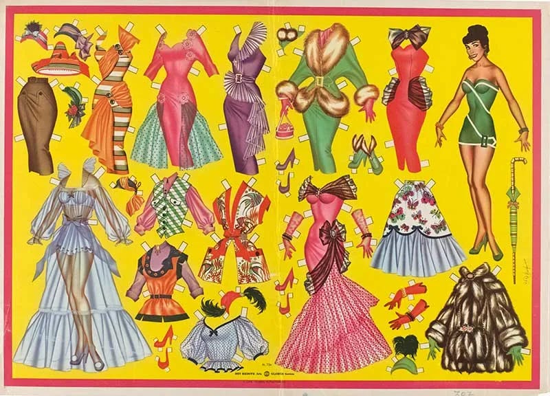 Vintage Paper Dolls: A Retro Delight for Collectors & Crafters - Picture  Box Blue