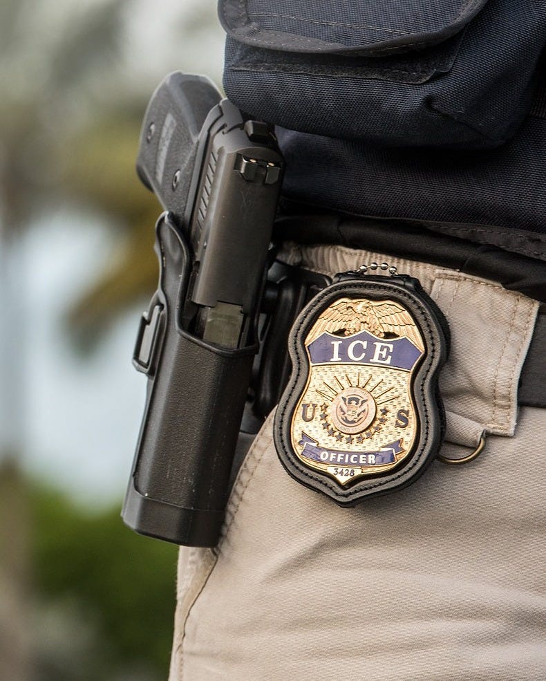 File photo of an ICE badge (courtesy US Customs & Immigration Enforcement) File photo of an ICE badge (courtesy US Customs & Immigration Enforcement)