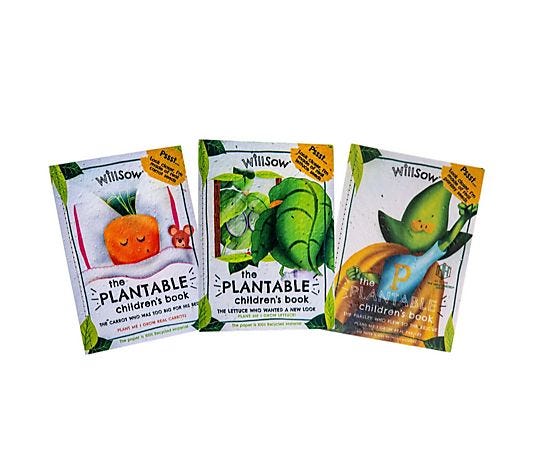 Willsow Plantable Childrens Books: Carrot, Lettuce & Parsley Trio